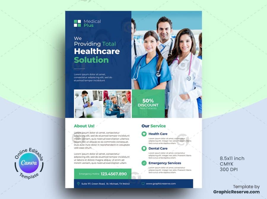 Medical Flyer Design Canva Template