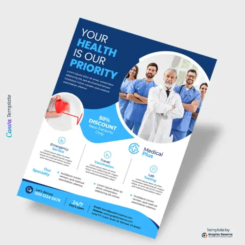 Medical Healthcare Canva Flyer Design