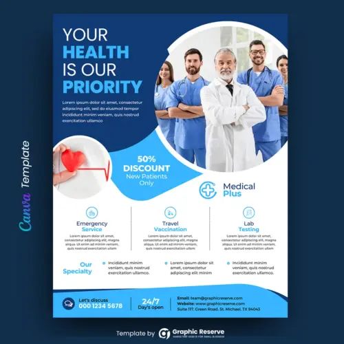 Medical Healthcare Canva Flyer Design