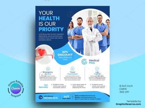 Medical Healthcare Canva Flyer Design