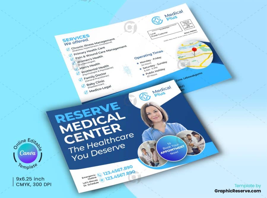 Medical Healthcare EDDM Mailer Canva Template