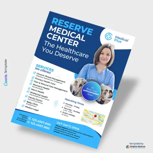 Medical Healthcare Flyer Canva Template