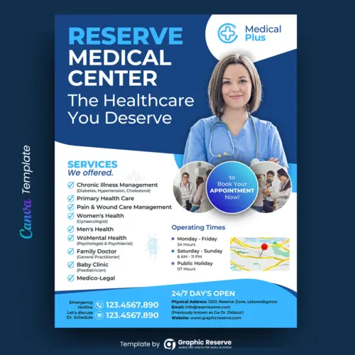 Medical Healthcare Flyer Canva Template