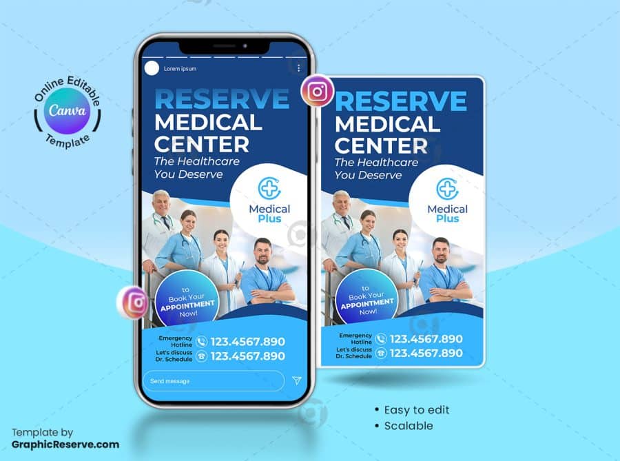 Medical Healthcare Instagram Story Banner Canva Template