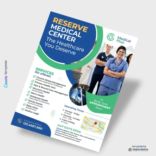Medical Service Flyer Canva Template