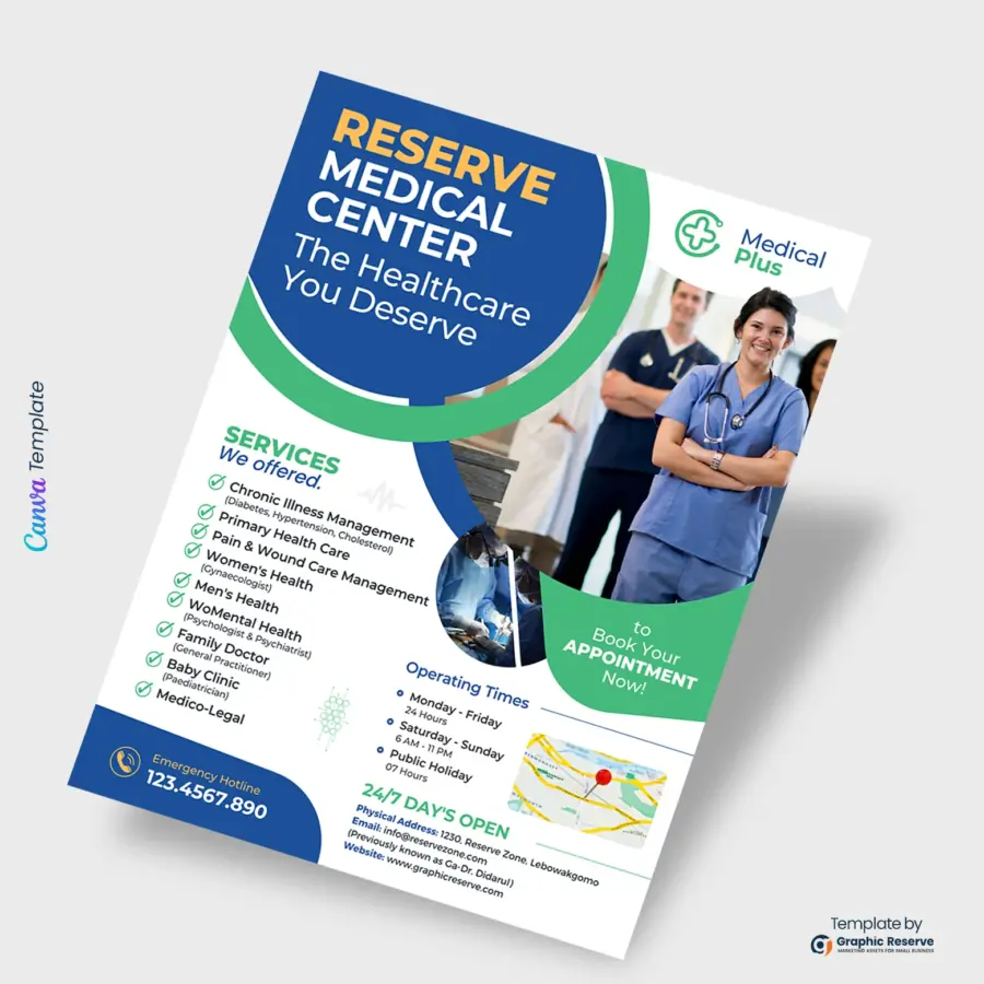 Medical Service Flyer Canva Design