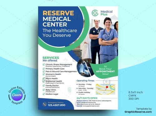 Medical Service Flyer Canva Template