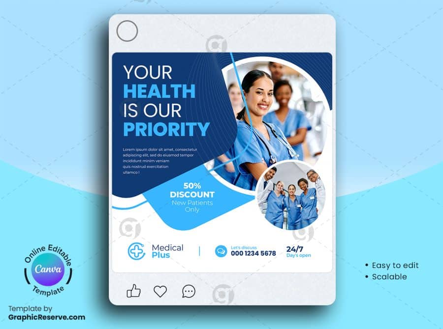 Medical Social Media Banner Canva Template