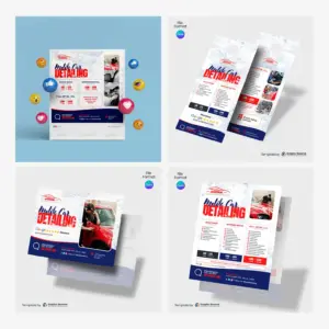 Mobile Car Detailing Marketing Material Canva Template Bundle