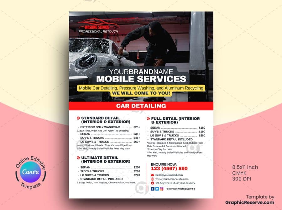 Mobile Car Wash Flyer Design
