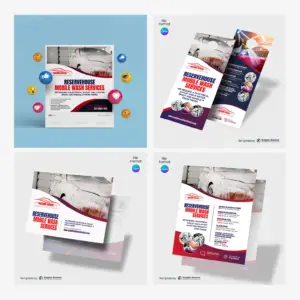Mobile Wash Service Marketing Material Canva Template Bundle