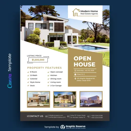 Open House Flyer Canva Template