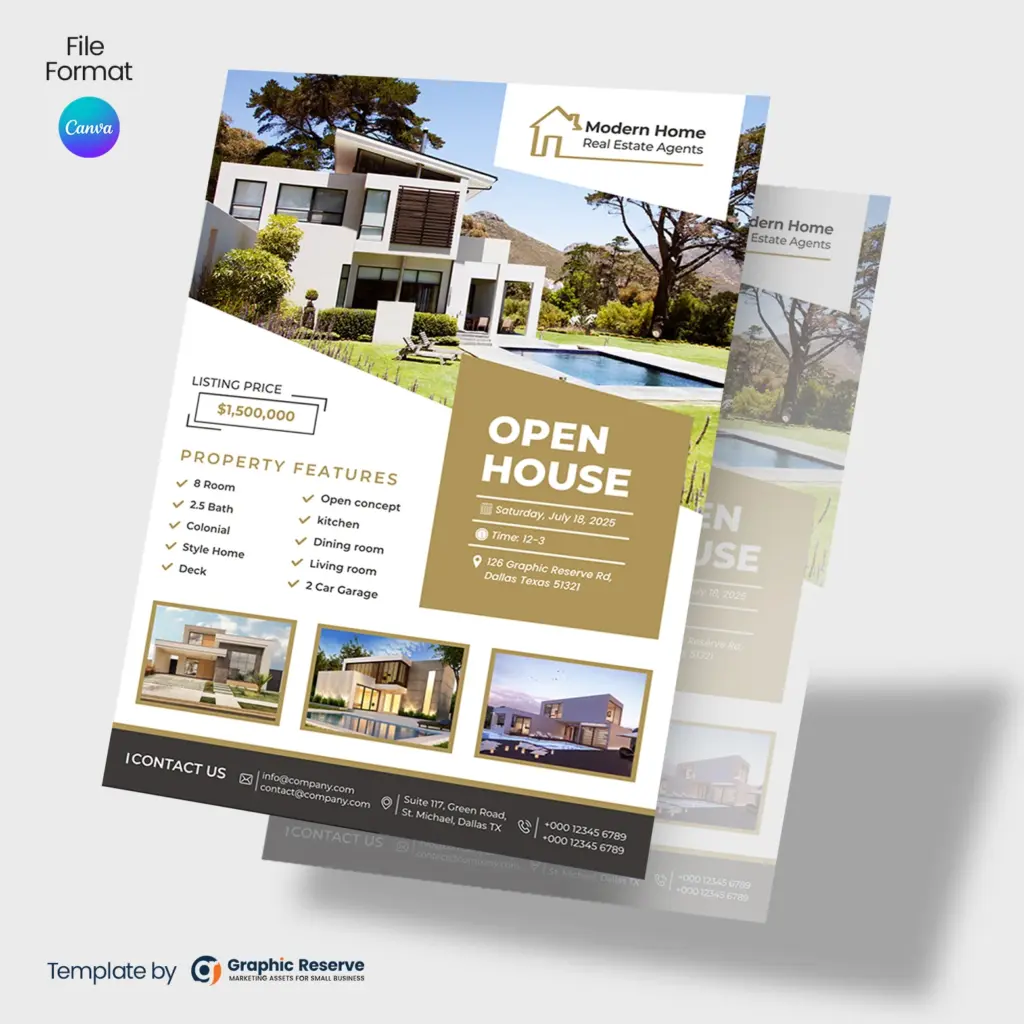 Open House Flyer Canva Template