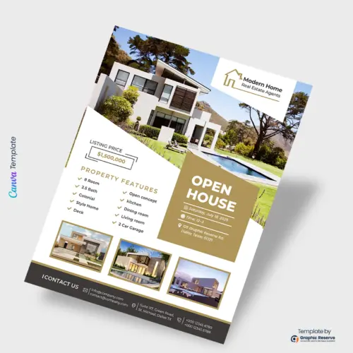 Open House Flyer Canva Template