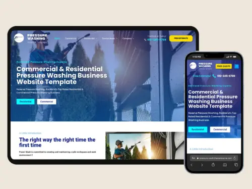Pressure washing website Design Template