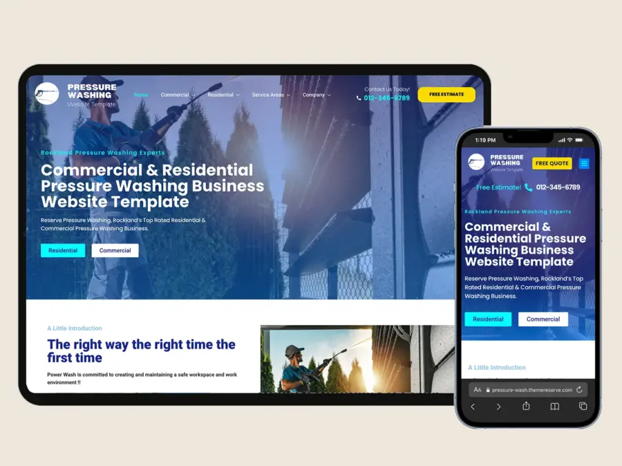 Pressure washing website Design Template
