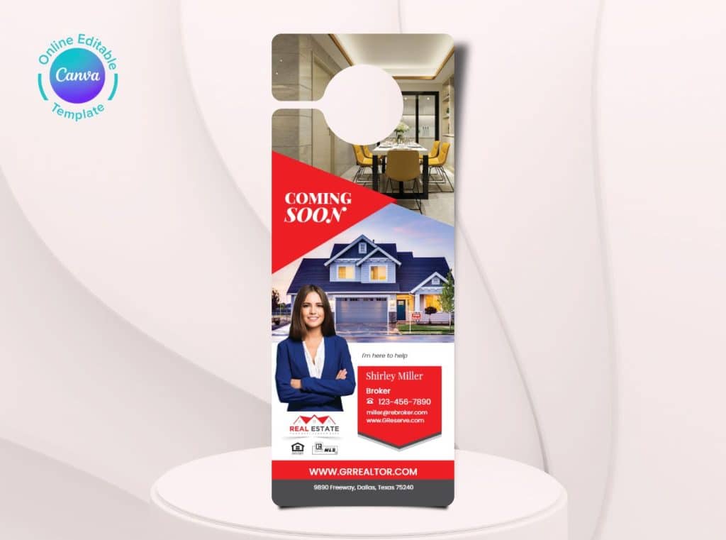 Real Estate Broker Door Hanger Template
