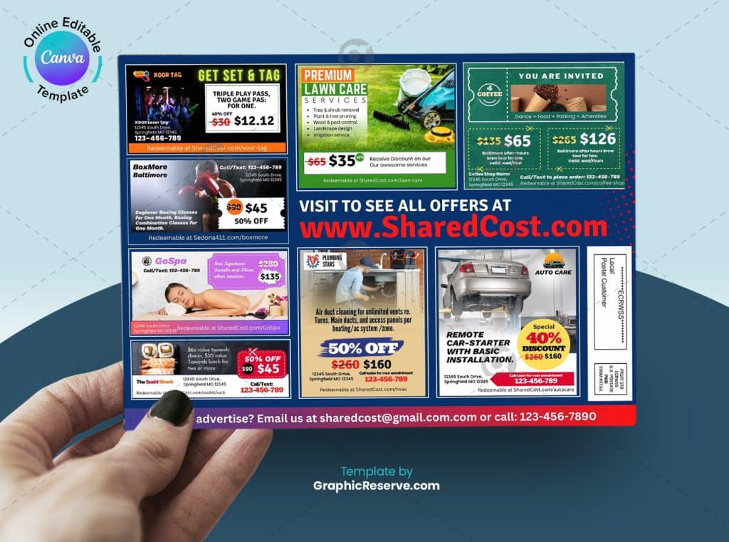 Shared Cost Co Op EDDM Mailer Design CANVA Template