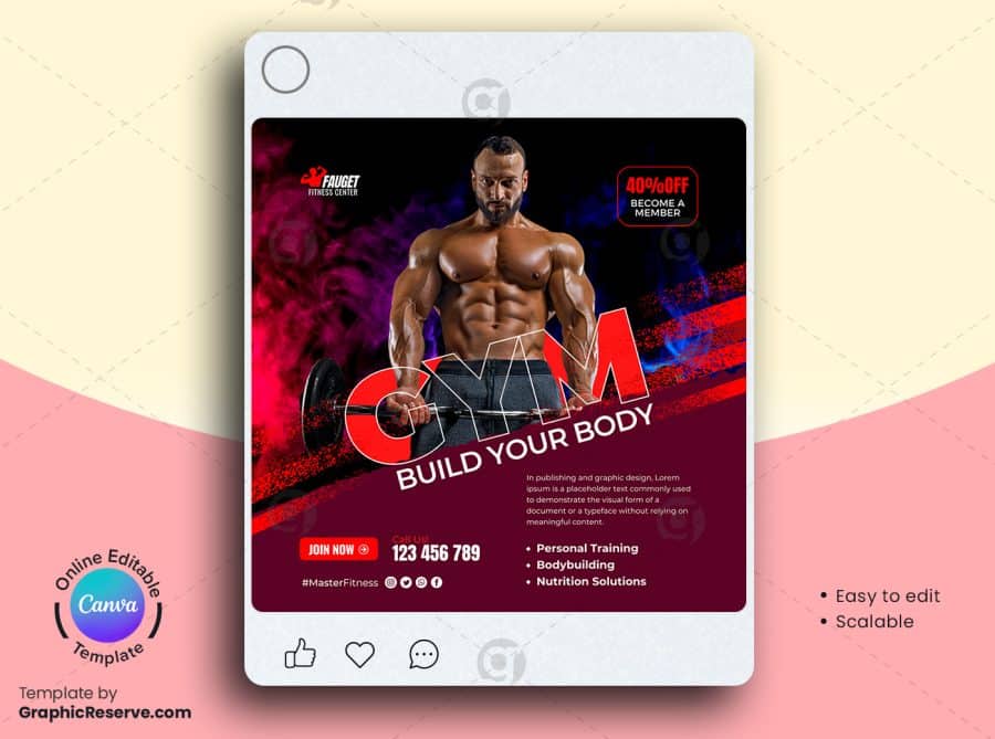 Body Building Social Media Banner