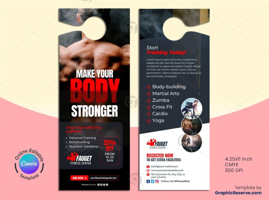 Body Fitness Gym Door Hanger