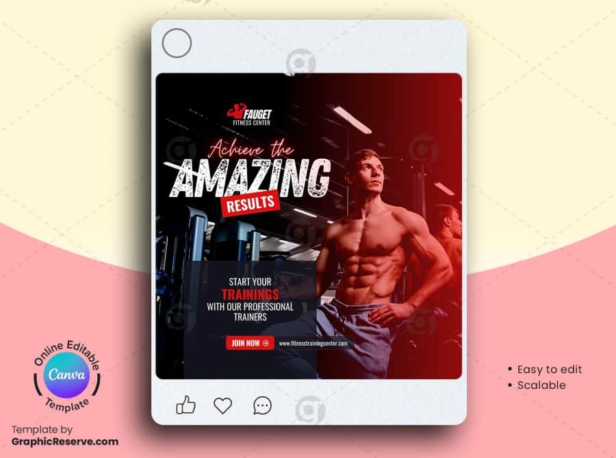 Fitness Gym Facebook Banner 6v