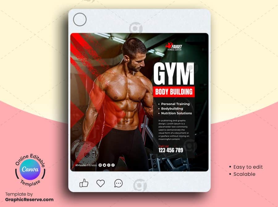 Fitness Gym Social Media Banner 1v