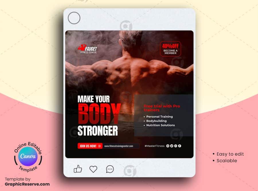 Fitness Gym Social Media Banner 7v