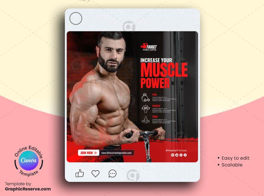 Fitness Gym Social Media Post 6v