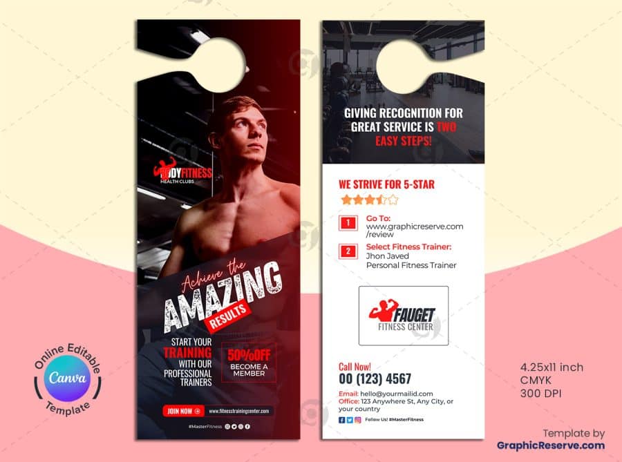 Fitness Review Door Hanger