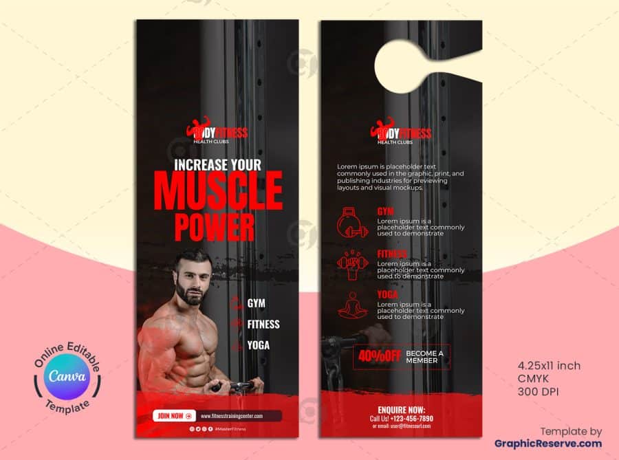 Gym Door Hanger 2v