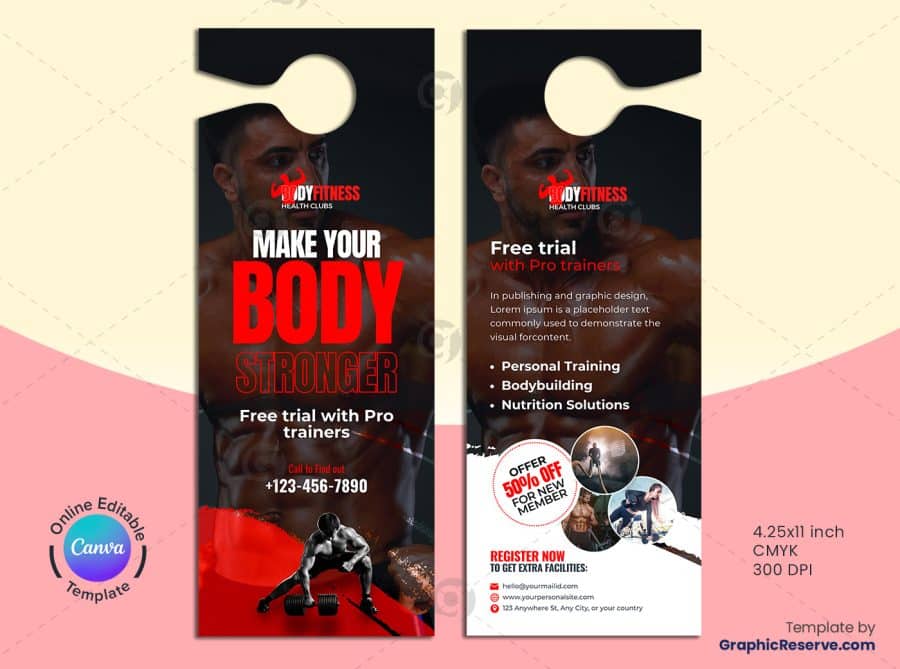 Gym Door Hanger 3v