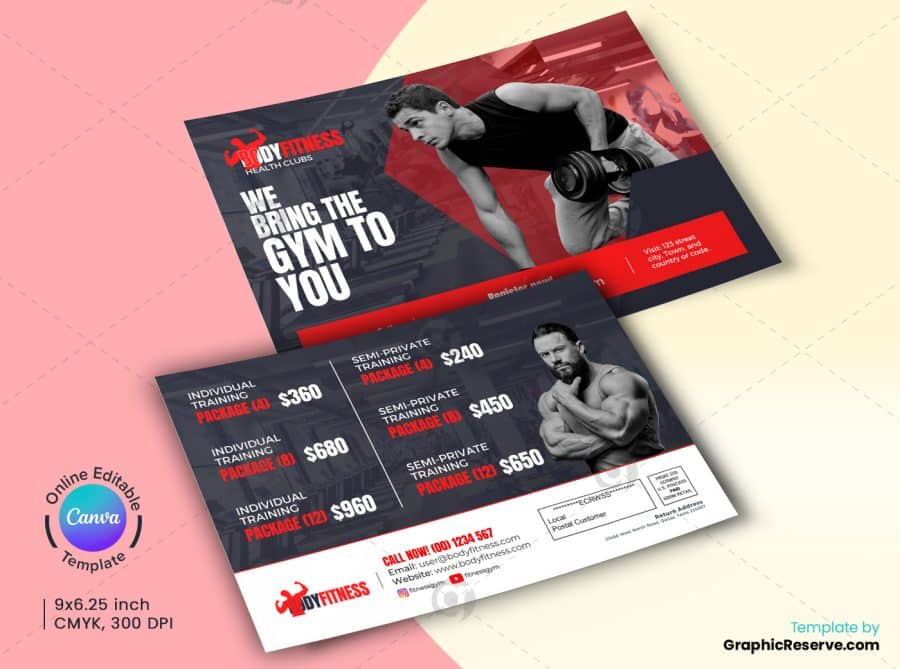 Gym Price List EDDM Mailer Design.b