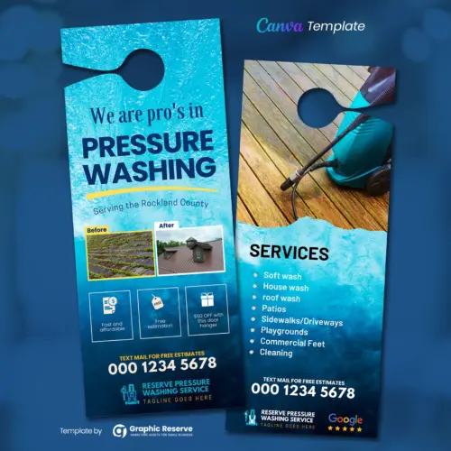 Pressure Wash Door Hanger Design Template