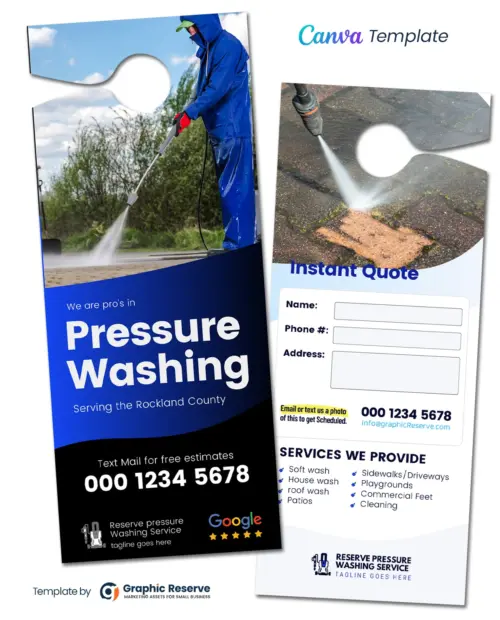 Pressure Wash Door Hanger Design Template (Canva)
