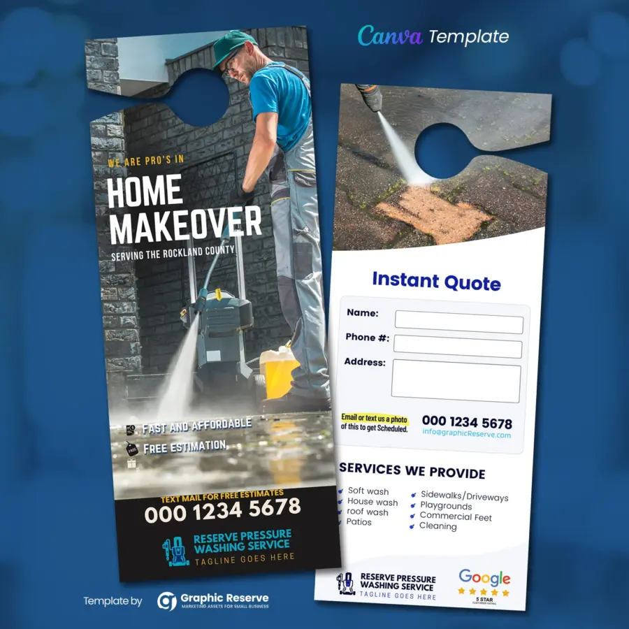 Pressure Wash Door Hanger Template (Canva)