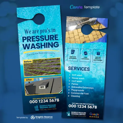 Pressure Washing Door Hanger Design Template
