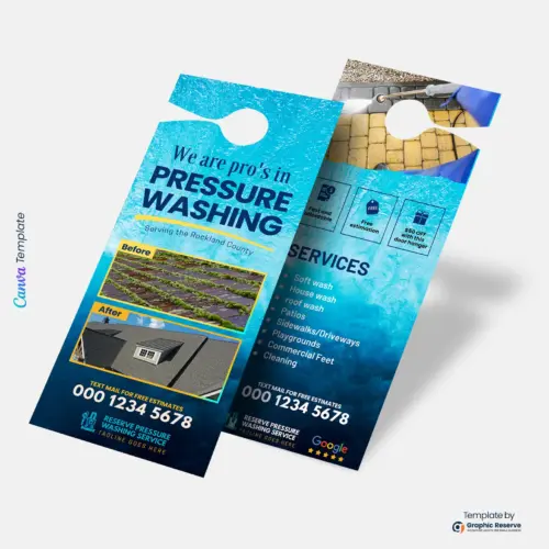 Pressure Washing Door Hangers – Canva Design for Quick Advertising