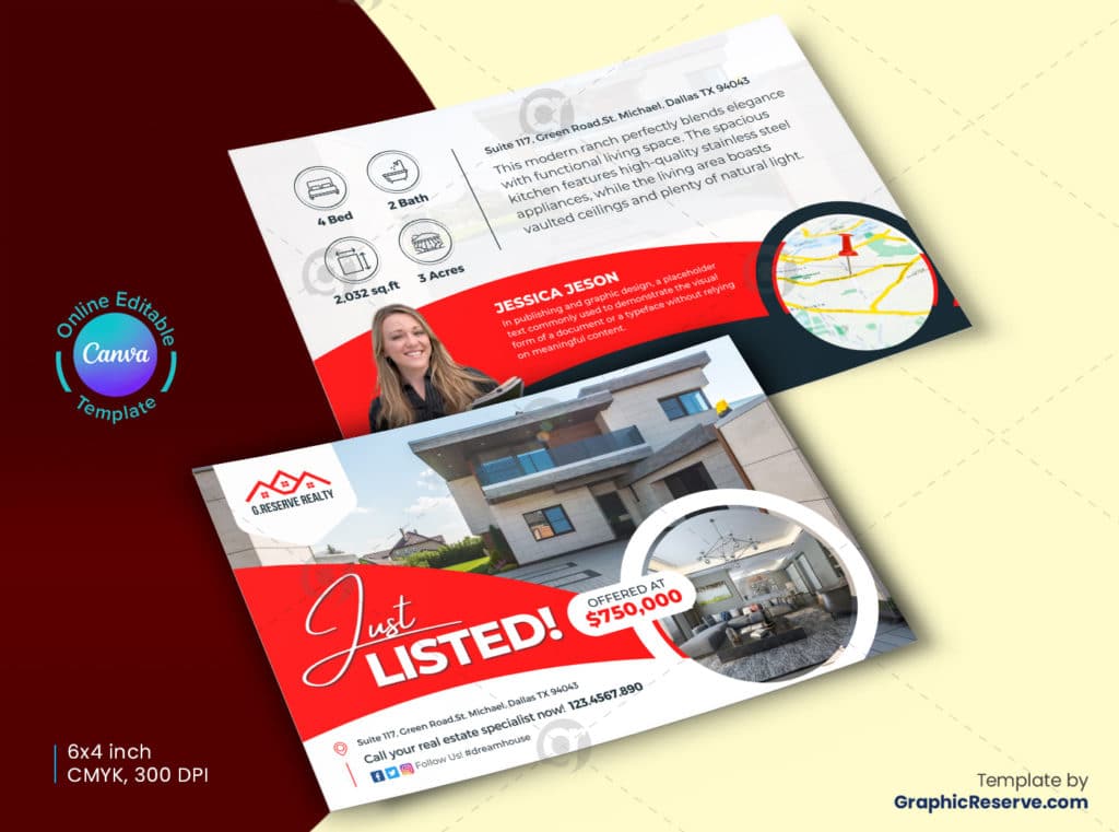 Just Listed Real Estate Direct Mail Front 1