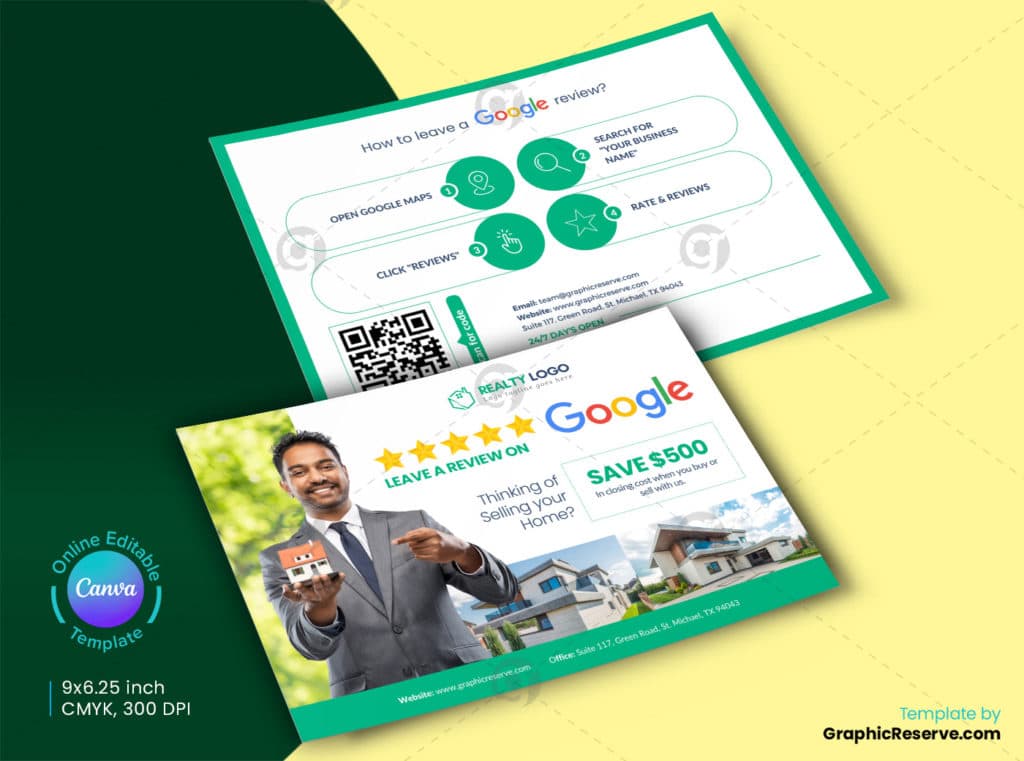 Real Estate Direct Mail Review Postcard Design