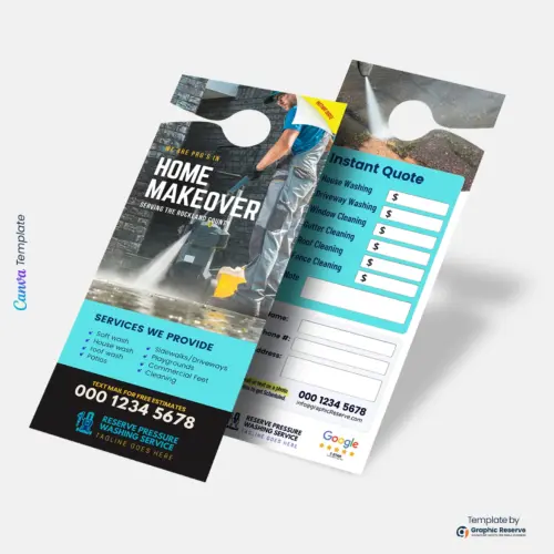 Power Washing Instant Quote Door Hanger Template | Editable Canva Design