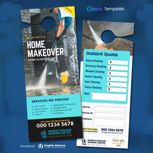Power Washing Instant Quote Door Hanger Design Canva Template