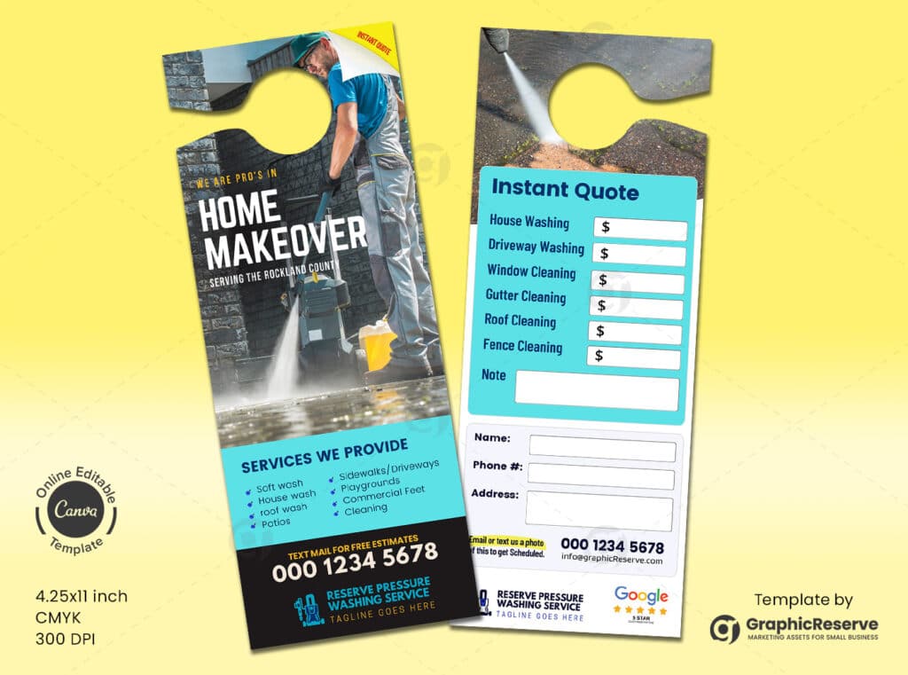 door hanger power washing quote template