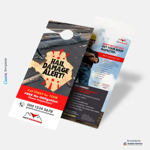 Roofing Door Hanger Template for Storm/Hail Damage Alert – Customizable & Print-Ready