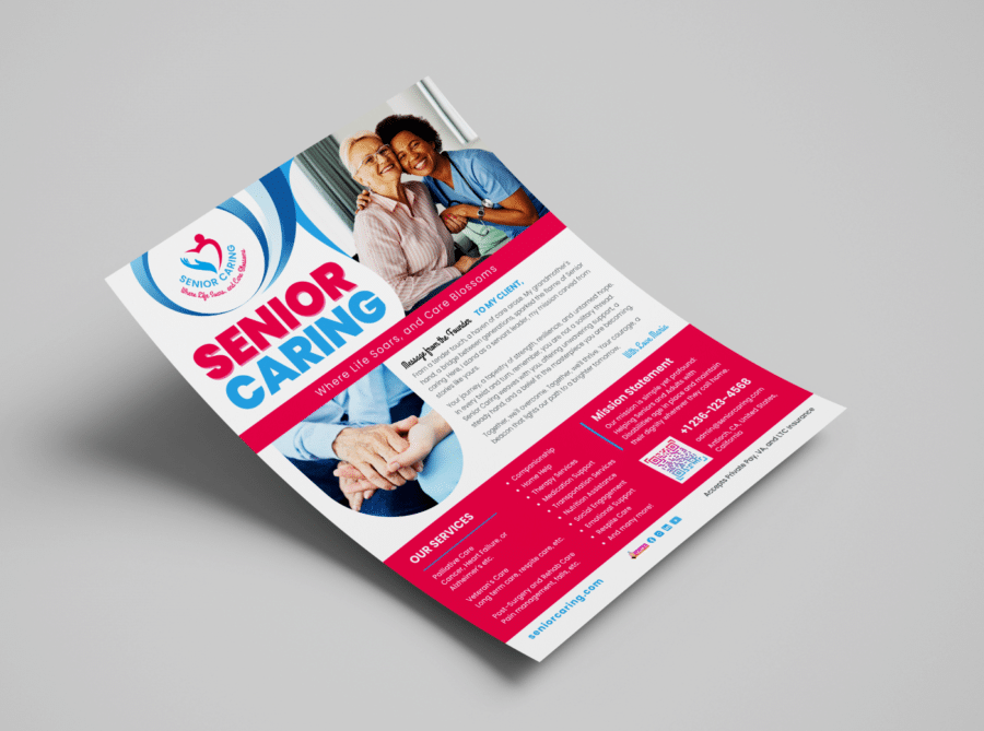 Senior Care Flyer template in Photoshop and Canva editable 1