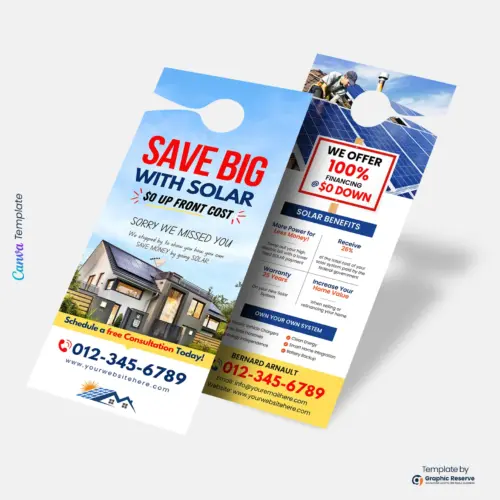 Solar Door Hanger Design Template Canva
