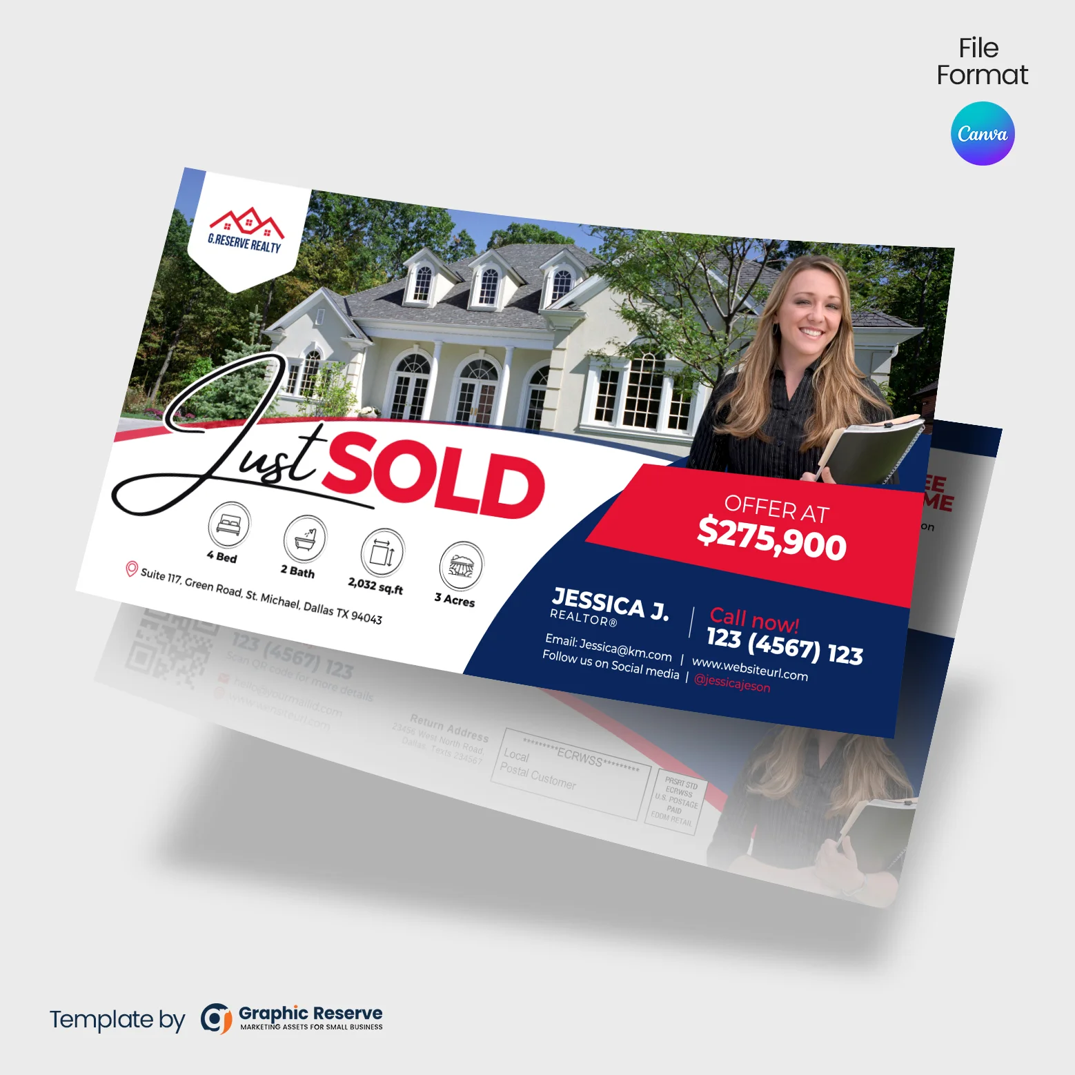 Just Sold Direct Mail EDDM (Canva Template)