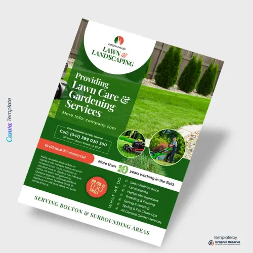 Lawn Care And Landscaping Services Flyer/poster