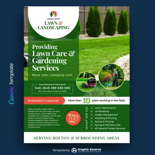 Lawn Care And Landscaping Services Flyer/poster