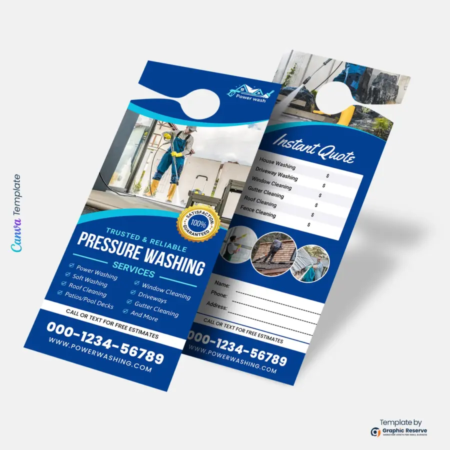 Pressure Washing Instant Quote Door Hanger Template