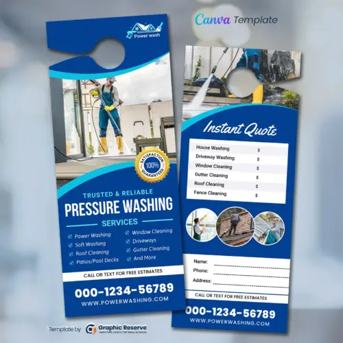 Pressure Washing Instant Quote Door Hanger Template